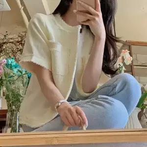 핫핑 [여름하객룩] 오브덴_반팔ver 더블포켓 수술 트위드자켓