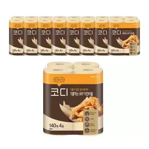 코디 기름먹는 UKP 키친타월, 140매, 4롤, 9개