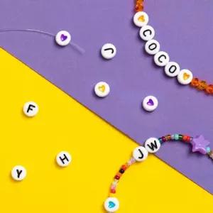 7mm 이니셜 알파벳비즈/비즈/팔찌만들기/목걸이/공예/재료/세트/팔찌만들기세트/비즈만들기/악세사리