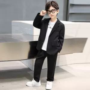어린이 간절기 정장세트 자켓 긴바지 상하의 세트 블랙 베이지 그레이