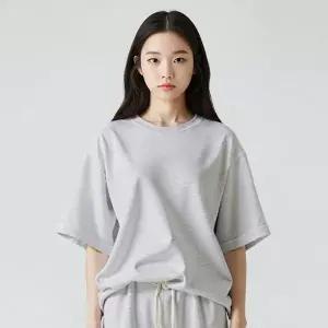 [폴앤폴]데일리 무지 오버핏 반팔 맨투맨