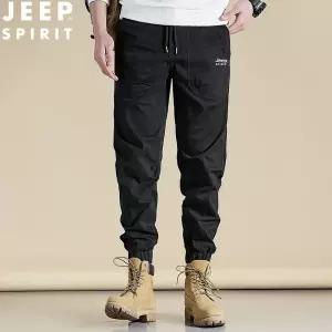 JEEP SPIRIT 봄 여름 코튼 작업복 바지 남성 스포츠 캐주얼 조거팬츠