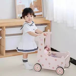 아기 걸음마 보조기 원목 장난감 자동차 선물 카트