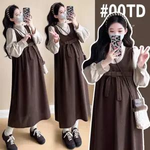 임산부 빅사이즈 겨울 코듀로이 원피스 긴팔 투피스