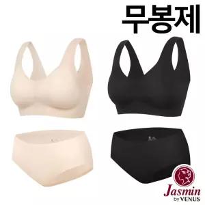 [자스민by비너스]쿨터치 젤리퓨징 패드고정 심리스 누디 브라탑팬티2종(JBA035)S/M/L