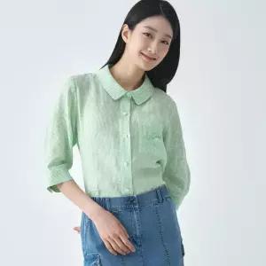 [지센] 여성 린넨 스탠카라 블라우스 LCWSO428_GE