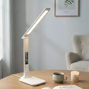 [레토]LED 공부용 책상 스탠드 시계 달력 온도 시력보호 LLU-D21