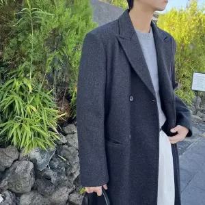 남자 겨울 더블 롱 코트 퀼팅 아우터