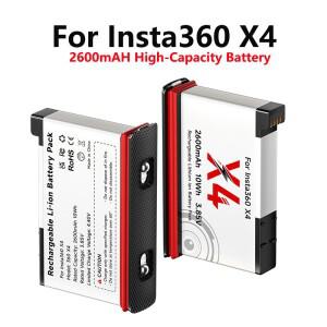 인스타 360 X4 카메라 배터리 액션 액세서리용 대용량 2600mAh