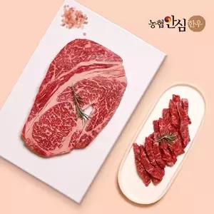 [농협안심한우][농협안심한우][냉장] 1등급 등심 + 투뿔 특수부위 구이한판세트 500g