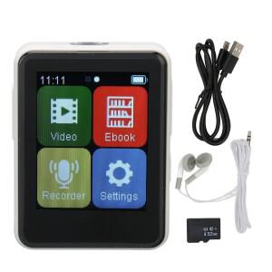 MP3 플레이어 3.5mm 출력 전기 책 블루투스 5.0 다기능 1.8 인치 화면 일일 스포츠를 전체 터치 스크린 음