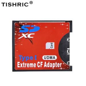 TISHRIC WiFi SD-CF 카드 어댑터 MMC SDHC SDXC-표준 컴팩트 플래시 유형 I 변환기 카메라 용 UDMA 리더기