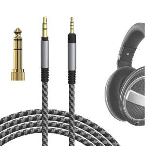 [미국배송] 젠하이저 HD 620S / 599 599SE 598SE 598SR 560S 579 569 550 505 3.5MM에서 2.5MM 땋은 나일론 교체 코드(10피트 3M)와 호환되는 GEEKRIA 오디오 케이블