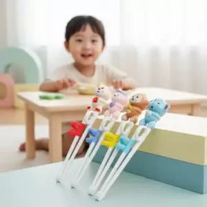 유아용 귀여운 동물 캐릭터 에디슨 젓가락질 연습용 교정기 훈련 도구