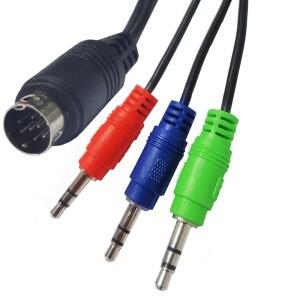 1.8m S-비디오 미니 DIN 9핀 남성 - 3x3.5mm 오디오 케이블 장치 셋톱박스 모니터링 디스플레이 수신기용)