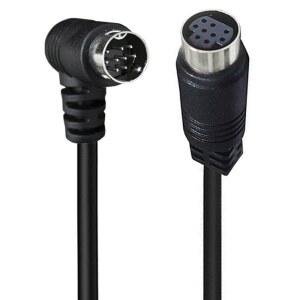 Jasavdio S 비디오 미니 DIN 9핀 각도 남녀 연장 어댑터 케이블, 9핀 미니 DIN 연장 케이블 (1.64피트)