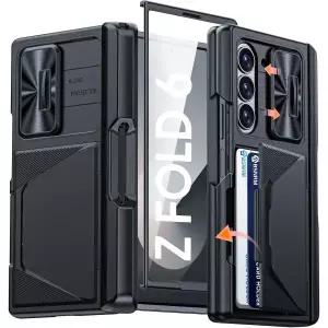 12360257 스마트폰 케이스 커버 갤럭시 Z Fold 6 카드 홀더 포함 4~5장 S 펜홀더 액정보호필름 슬라이드 카