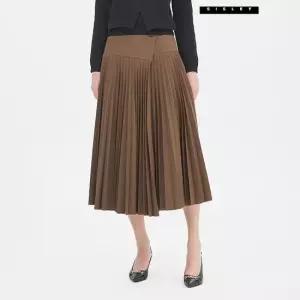 시슬리 [아울렛] 코너 랩 플리츠 스커트 SASK04341_BR