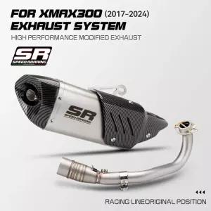 Xmax300 250 300 400 2017-2024 오토바이용 풀 시스템 배기 머플러 이스케이프 미들 링크 파이프