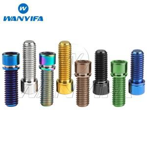 Wanyifa 티타늄 볼트 M7M8x20 25mm 캡 육각 머리 비 흘리기 와셔 나사 자전거 핸들 바 스템 부품 Ti Gr5 패