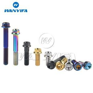 Wanyifa 티타늄 볼트 M8 M12x15~90mm Pitch1.251.5mm 오토바이 디스크 브레이크용 육각 머리 플랜지 나사
