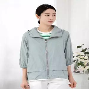 [모슬린]엄마옷 플라워 자수 후드 7부 점퍼 614FGH289 마담중년여성빅사이즈50대60대
