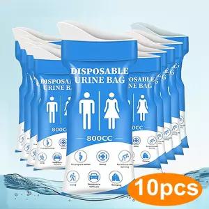 10Pcs 야외 비상 배뇨 가방 800ML 일회용 구토 여성 남성을위한 남여 소변기 휴대용 여행 화장실