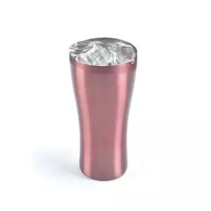 보온보냉 이중 스텐 진공 라인컵 핑크 420ml 텀블러 보온컵