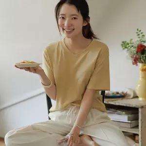 슬라브 모달스판 브이넥 티셔츠