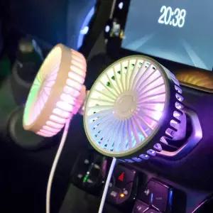 차량용 선풍기 LED 12V 24V 대형트럭 밴 통풍구용 송풍구 자동차 USB 무드등
