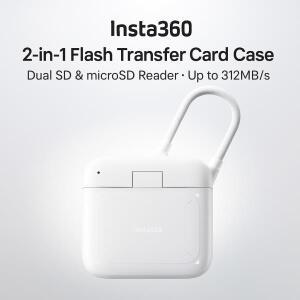 인스타360 플래시 트랜스퍼 케이스 SD microSD 듀얼 카드 리더 X5 Ace Pro GO Ultra Flow 2 호환 USB-C 고