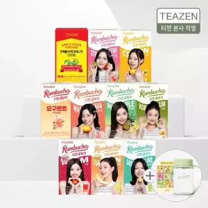 [예약구매] 티젠 콤부차&애사비 세트팩 10개(총100T)+보틀+트와이스 엽서 선착순