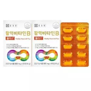 [하프클럽/기타]활력비타민B 60정 1+1 총2개 총120정 가족건강 학교 선물