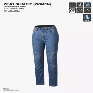 컨쿼 ZP-01 WOMEN 슬림핏 코듀라 데님진 CORDURA 라이더바지