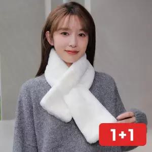 목도리 토끼털 퍼 겨울 여성 방한 머플러 보온 방한스카프