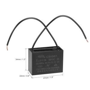 전기 펌프 천장 5UF 커패시터 필름 3PCS용 2와이어 모터 발전기 로필렌 금속화 AC 47X34X22MM UXCELL CBB61 350V
