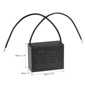 전기 펌프 AC 커패시터 금속화 필름 35UF 58X45X26MM 발전기 로필렌 2PC용 2와이어 모터 CBB61 250V 천장 UXCELL