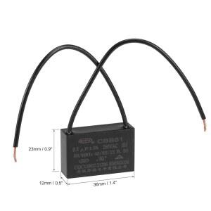 전기 펌프 천장 모터 로필렌 AC 2와이어 UXCELL 2PC용 필름 CBB61 8UF 발전기 250V 커패시터 금속화 36X23X12MM