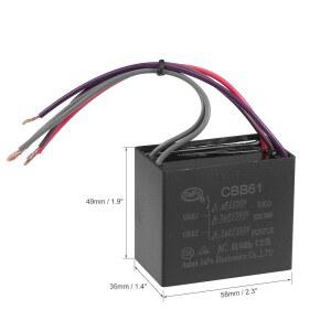 전기 펌프 AC UXCELL 2PC용 금속화 58X49X35MM 5와이어 350V 5UF 모터 필름 발전기 CBB61 천장 로필렌 커패시터
