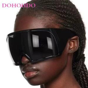 DOHOHDO 남성용 대형 펑크 쉴드 선글라스, 럭셔리 브랜드 마스크 스포츠 고글 UV400, 신제품