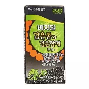 [베지밀] 검은콩과 검은참깨 두유 190ml*72팩