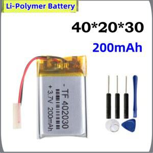 높은 402030 3.7v 200mAh 리튬 이온 Lipo 셀 블루투스 GPS MP3 MP4 레코더 리튬 Li Po 폴리머 충전식 배터리