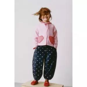 zara 자라 CARDIGAN WITH HEART POCKETS - Pink