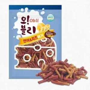 [반려] 20개묶음 치즈버거100g 오블리 연어