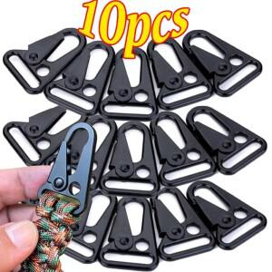 10 피스 나일론 웨빙 벨트 열쇠 고리 가방 후크 다기능 버클 야외 전술 등산 도구 Hawkbill Carabiner