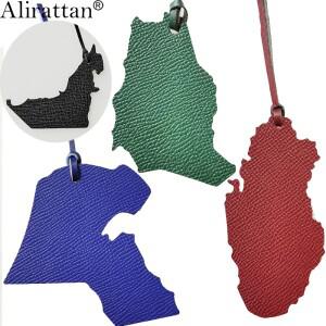 Alirattan  가죽 지도 키체인  사우디아라비아  UAE  카타르   펜던트  매력 액세서리  캐릭터  나무  트렌