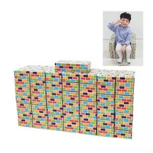 [하프클럽/브이와이]집교구 종이블록 중형 학습 쌓기놀이 50P