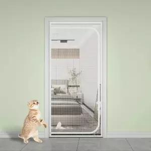 현관문 방묘문 지퍼방충문 120x220cm D형 화이트