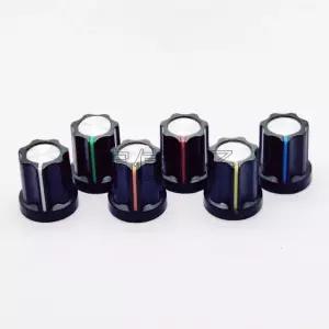 5PCS 15 16MM 플라스틱 손잡이 캡 상단 알루미늄 꽃 샤프트 6MM 전위차계 스위 노란색 Flower axis