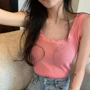 보트넥 레이어드 이너티 어깨 목 밑단 주름 민소매티